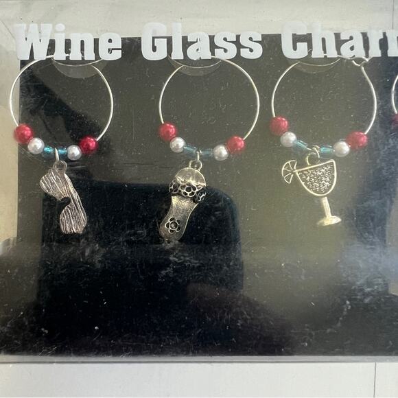 NEW Wine Glass Charms Beach (Set of 6) Bikini Sand Bucket Chair FlipFlop Glasses - Picture 4 of 6